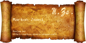Markon Zseni névjegykártya